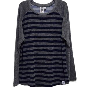 Vtg Kennington California Mens XL Striped Blue Gray Longsleeve Pullover Comfy